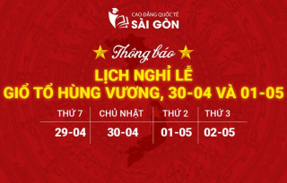 Thông báo về việc nghỉ Lễ Giỗ tổ Hùng Vương (10/3 ÂL), lễ 30/4 và ngày Quốc tế Lao động 01/5/2023